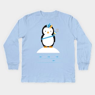 Brave penguin Kids Long Sleeve T-Shirt